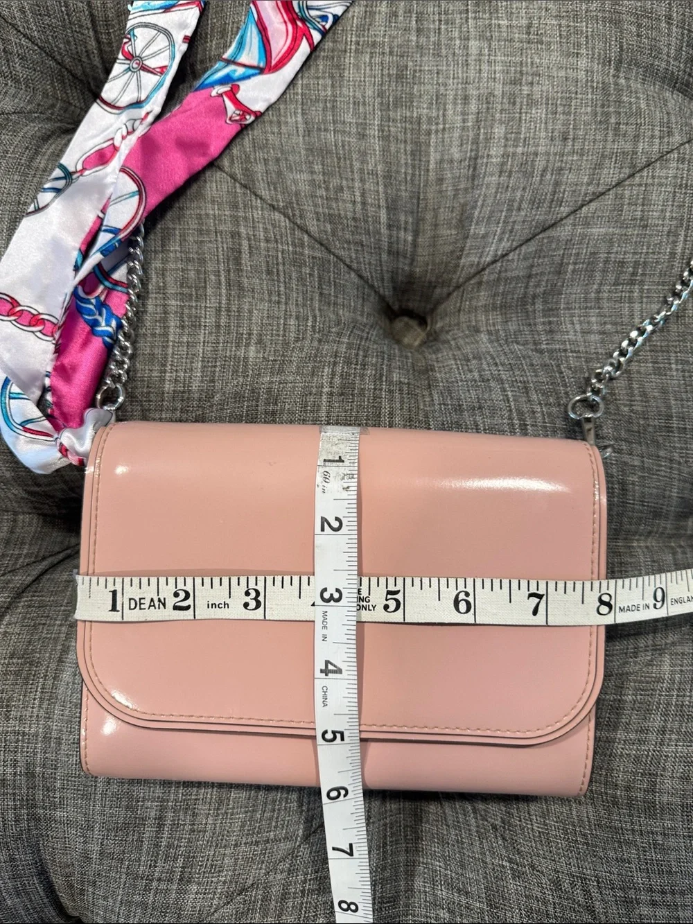 Tory Burch Bag Emerson Pink Patent Leather Chain Shoulder Bag